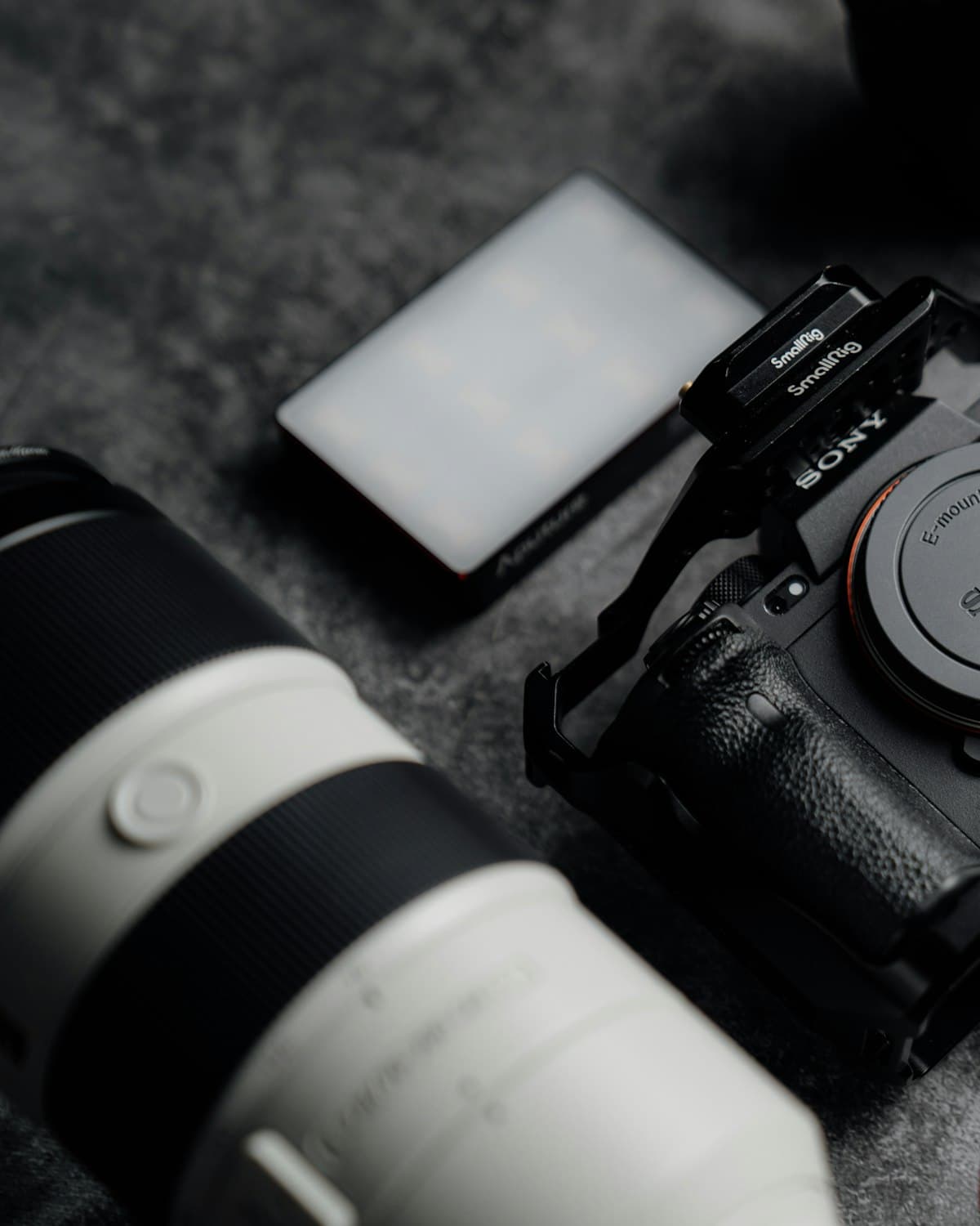 Professional camera and lighting equipment used for creative production